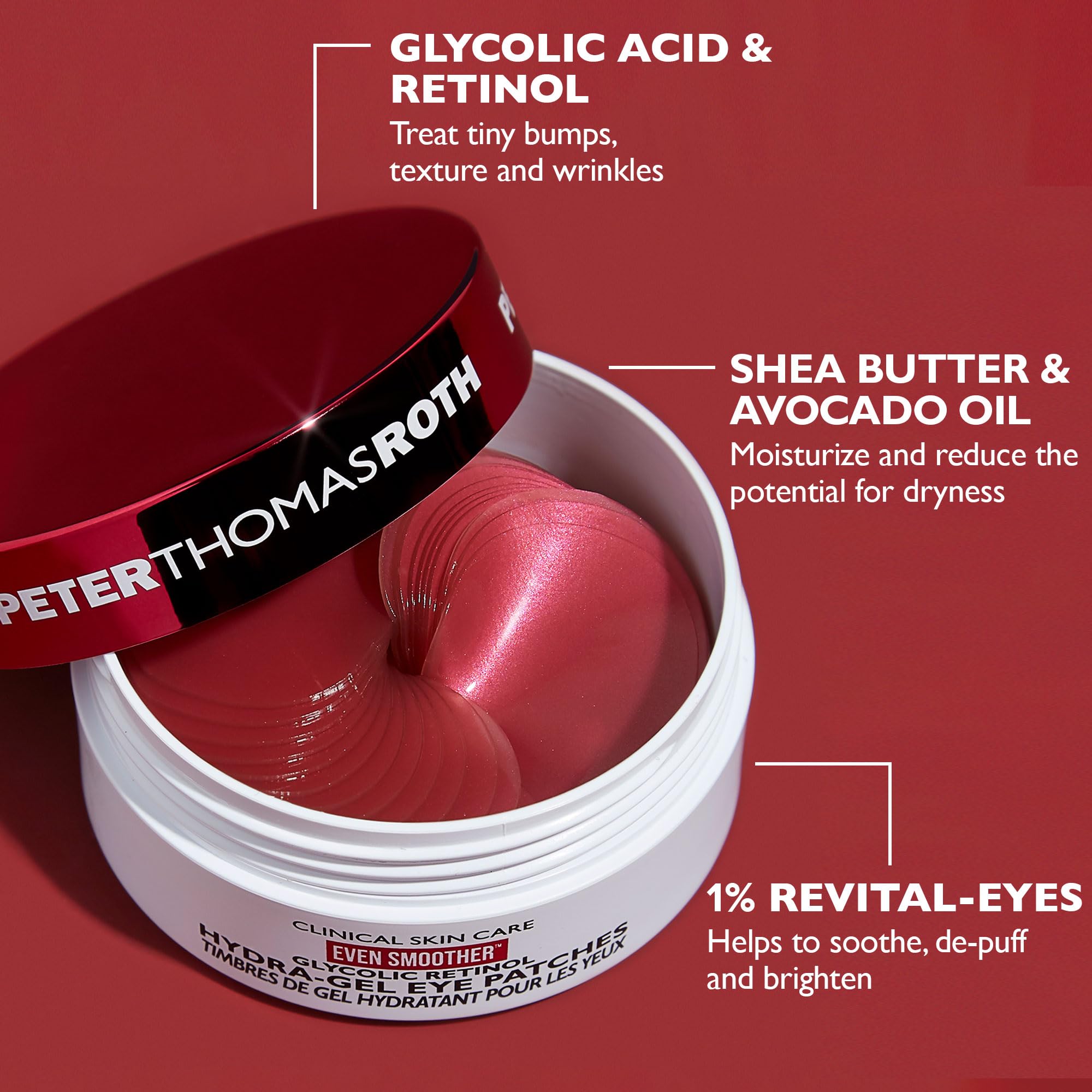 Close up of Peter Thomas Roth eye patch application on under-eye area