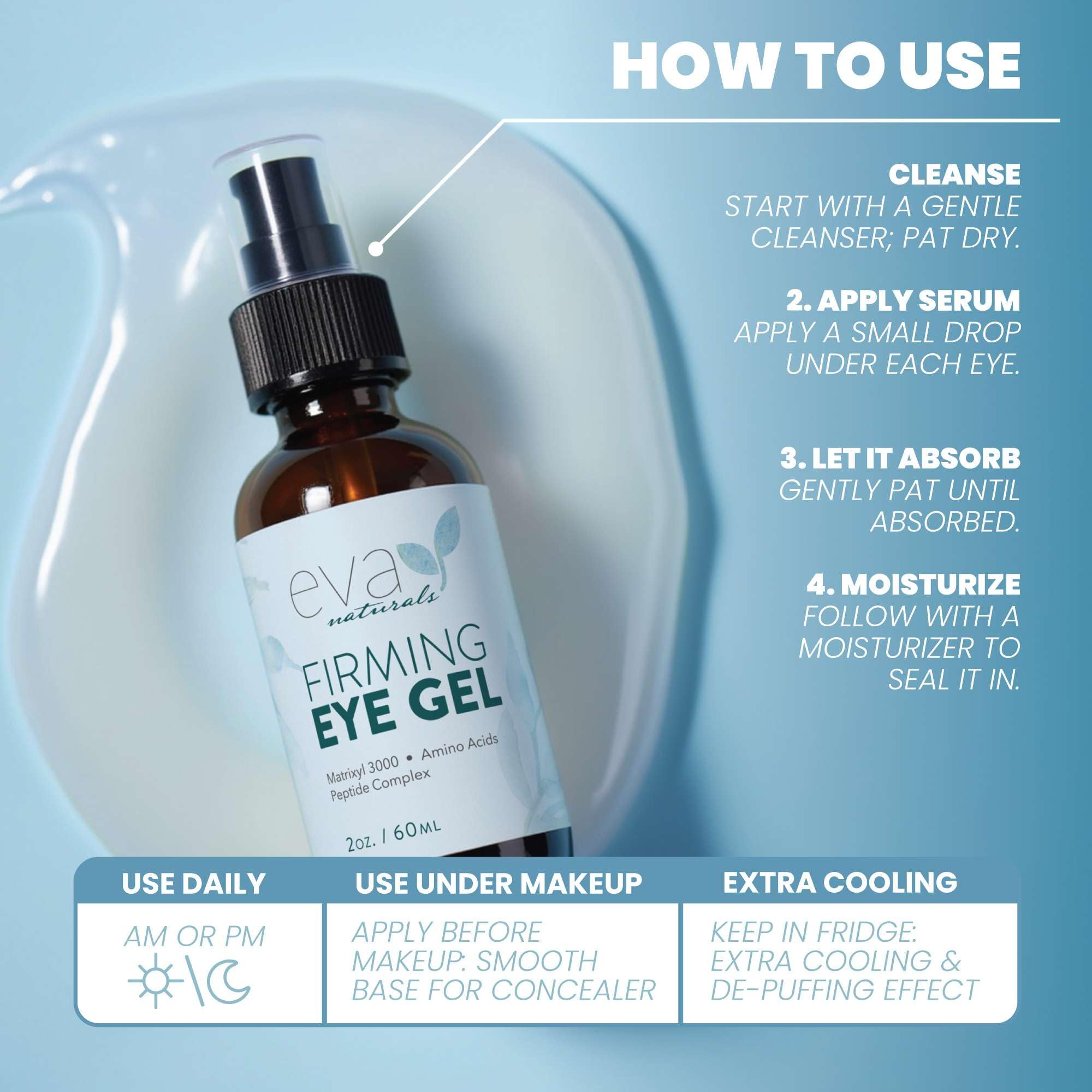 Texture of Eva Naturals firming eye gel serum
