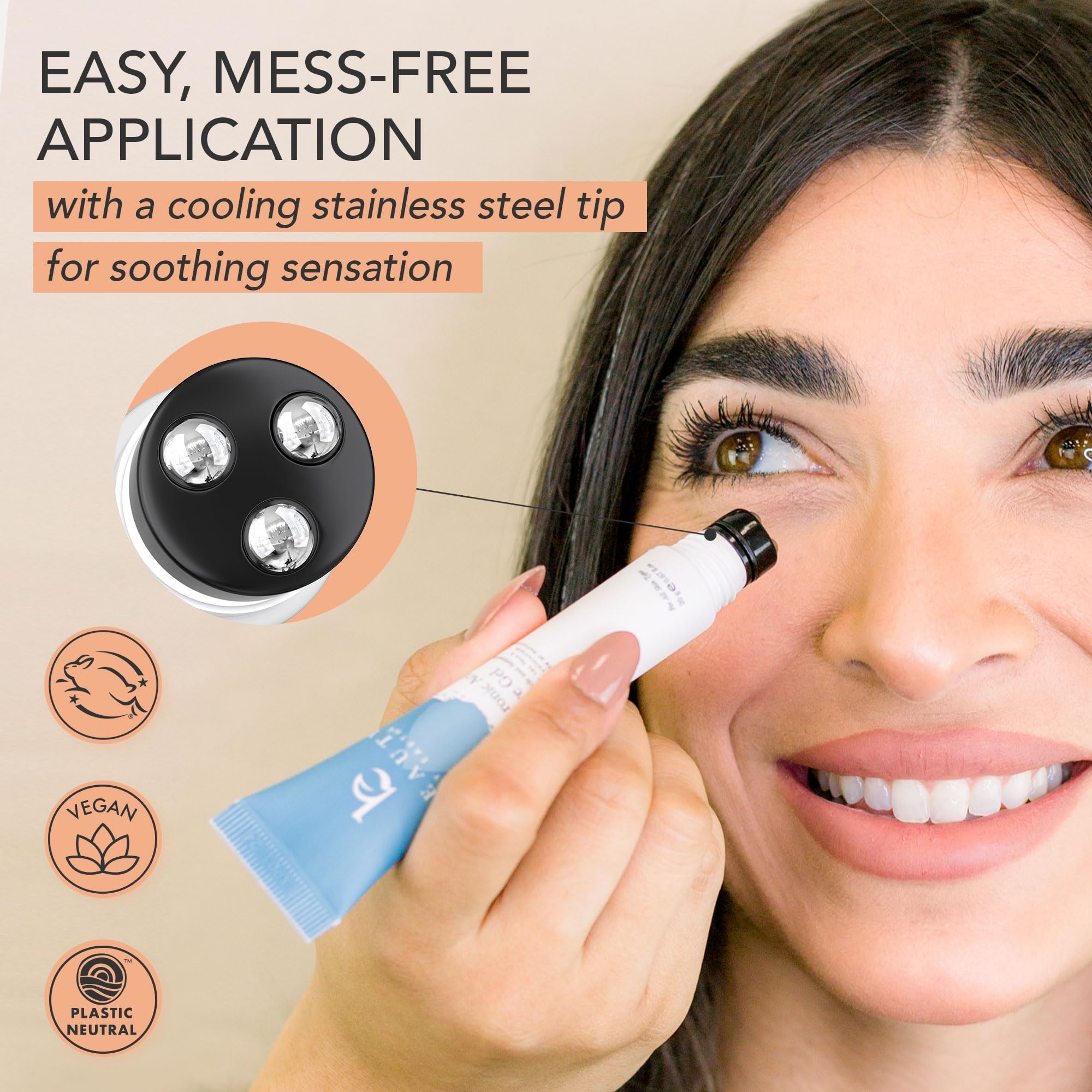 Beauty by Earth eye gel packaging and tube side by side