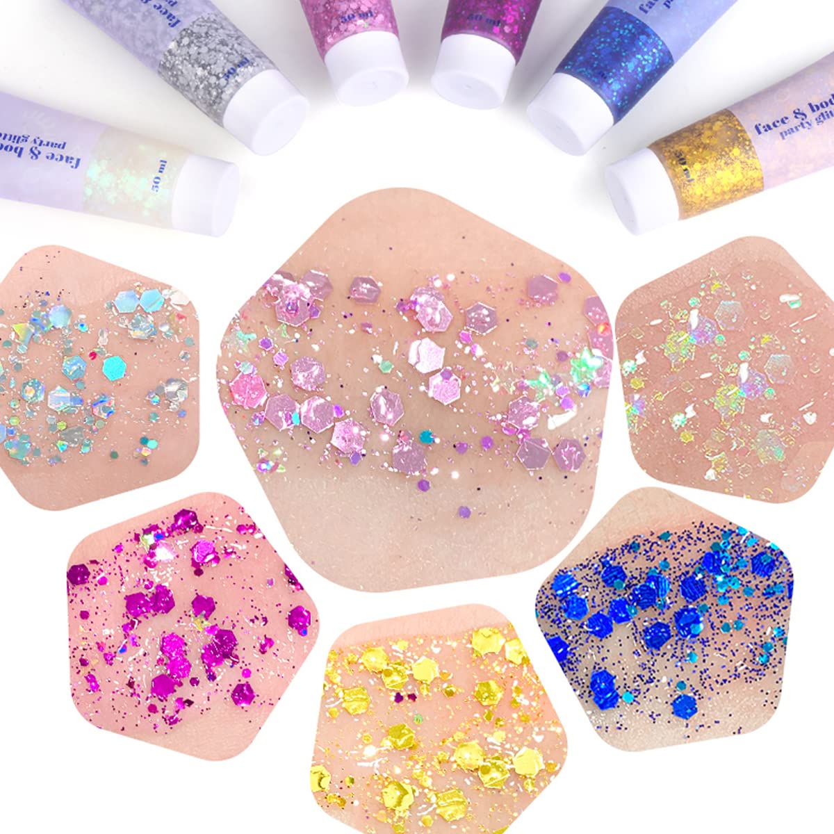 Festival rave accessories makeup tubes showing fifty milliliters size