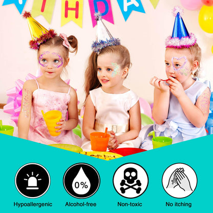 Cosmetic grade non-toxic vegan body glitter set for women and kids