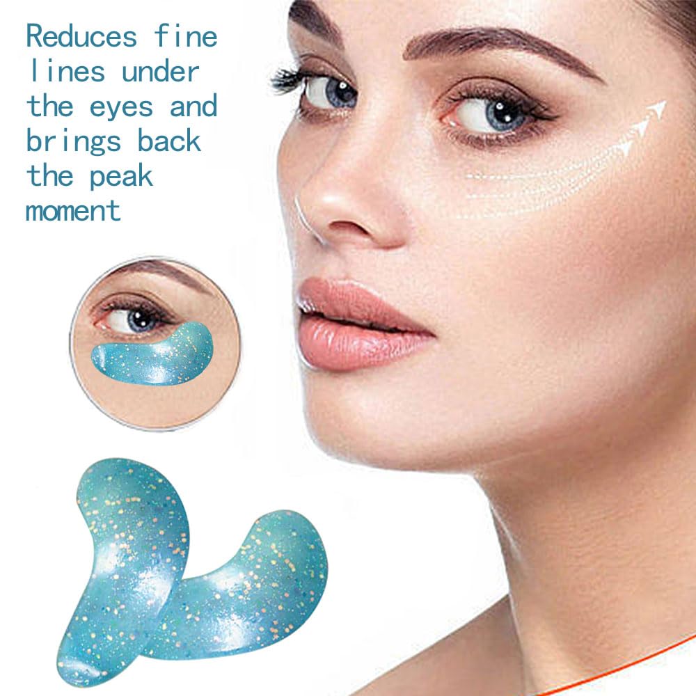 Person applying refreshing gel eye patches for dark circles