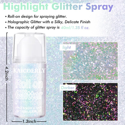 KAICOERLY festival makeup glitter gel swatched on arm demonstrating the pearly iridescent shimmer