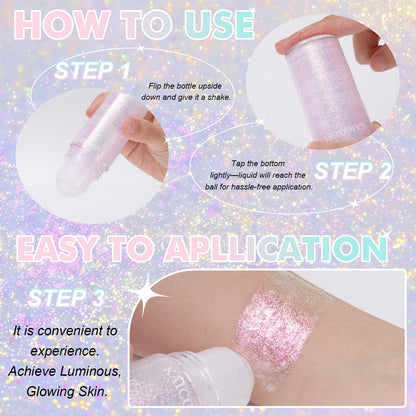 Compact forty milliliter bottle packaging of the imported KAICOERLY cosmetic glitter gel