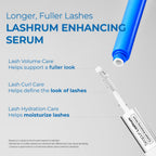 Seapuri Lashrum serum ingredient highlights and packaging side view