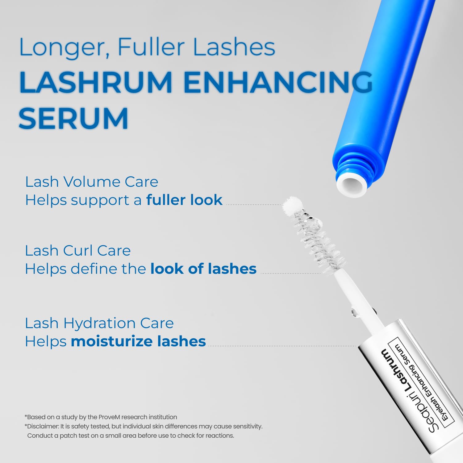 Seapuri Lashrum lash serum ingredient highlights graphic
