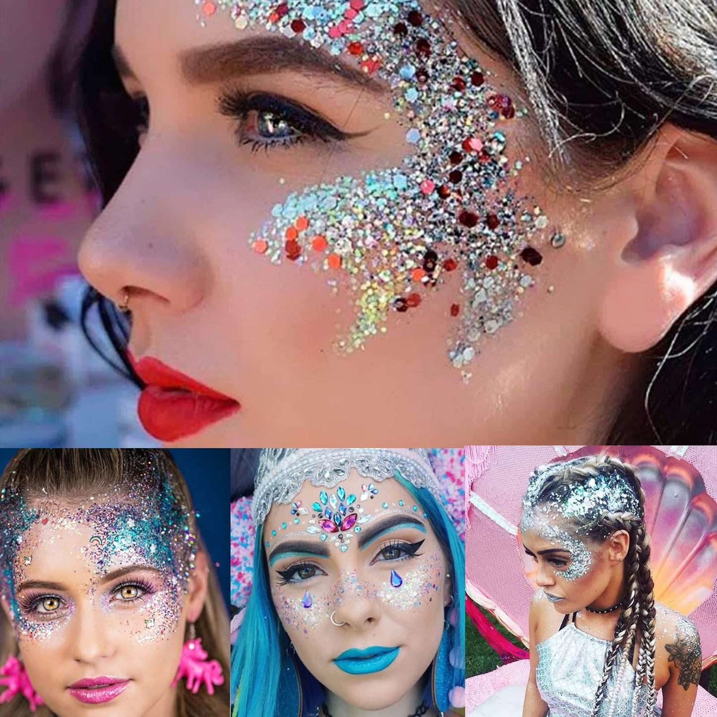 Safe cosmetic grade holographic gold gel glitter for children and adults