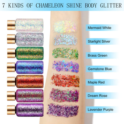 Self adhesive holographic festival cosmetic glitter gel texture close up view