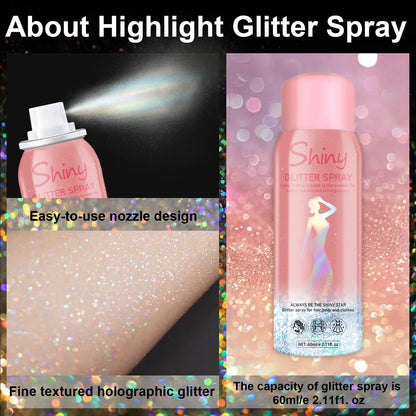 KIDELLE&CO holographic glitter highlighter powder applied as body shimmer for music concerts