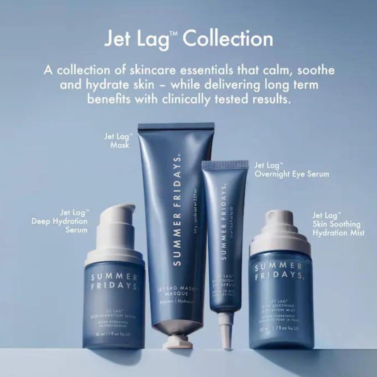 Summer Fridays eye serum next to other nighttime skincare