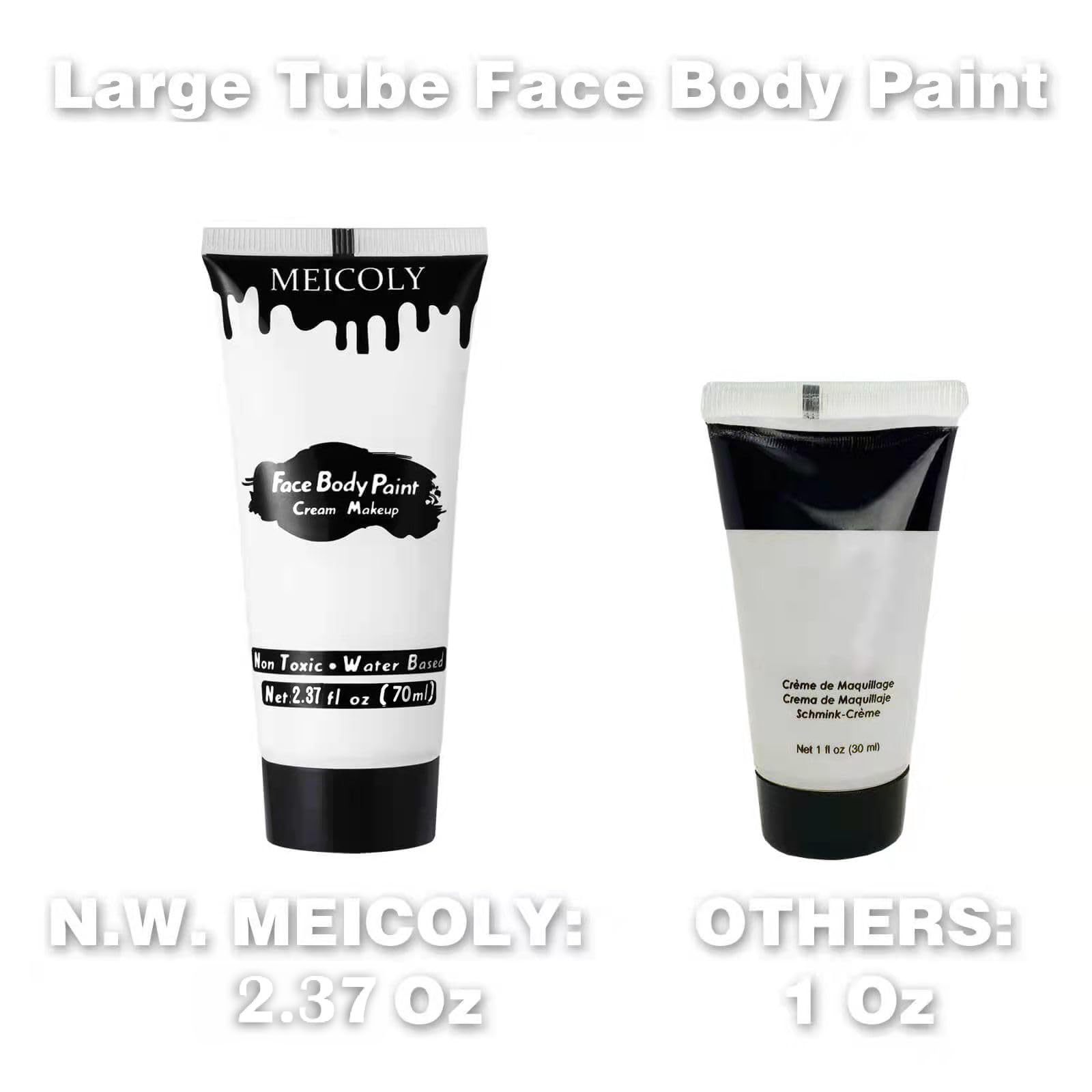 MEICOLY full coverage white costume makeup texture squeeze out.