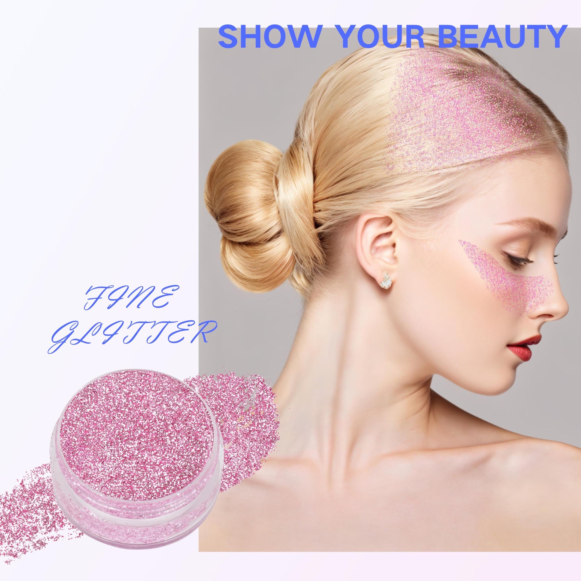 Back label of paminify glitter makeup box showing expiration date and clear usage instructions