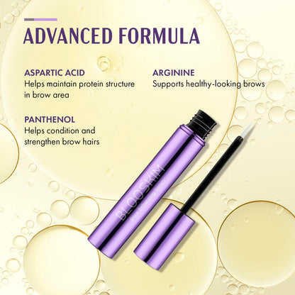 Top view of Blooskim eyebrow growth serum 5 milliliter container