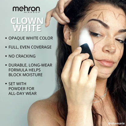Opaque white greasepaint base by Mehron for theatrical and cosplay looks