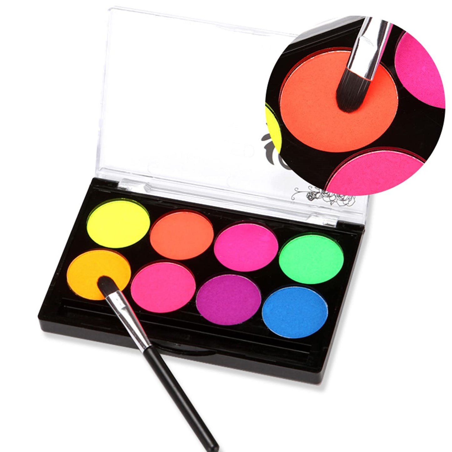 Authentic MEICOLY imported festival makeup palette showing colorful product texture