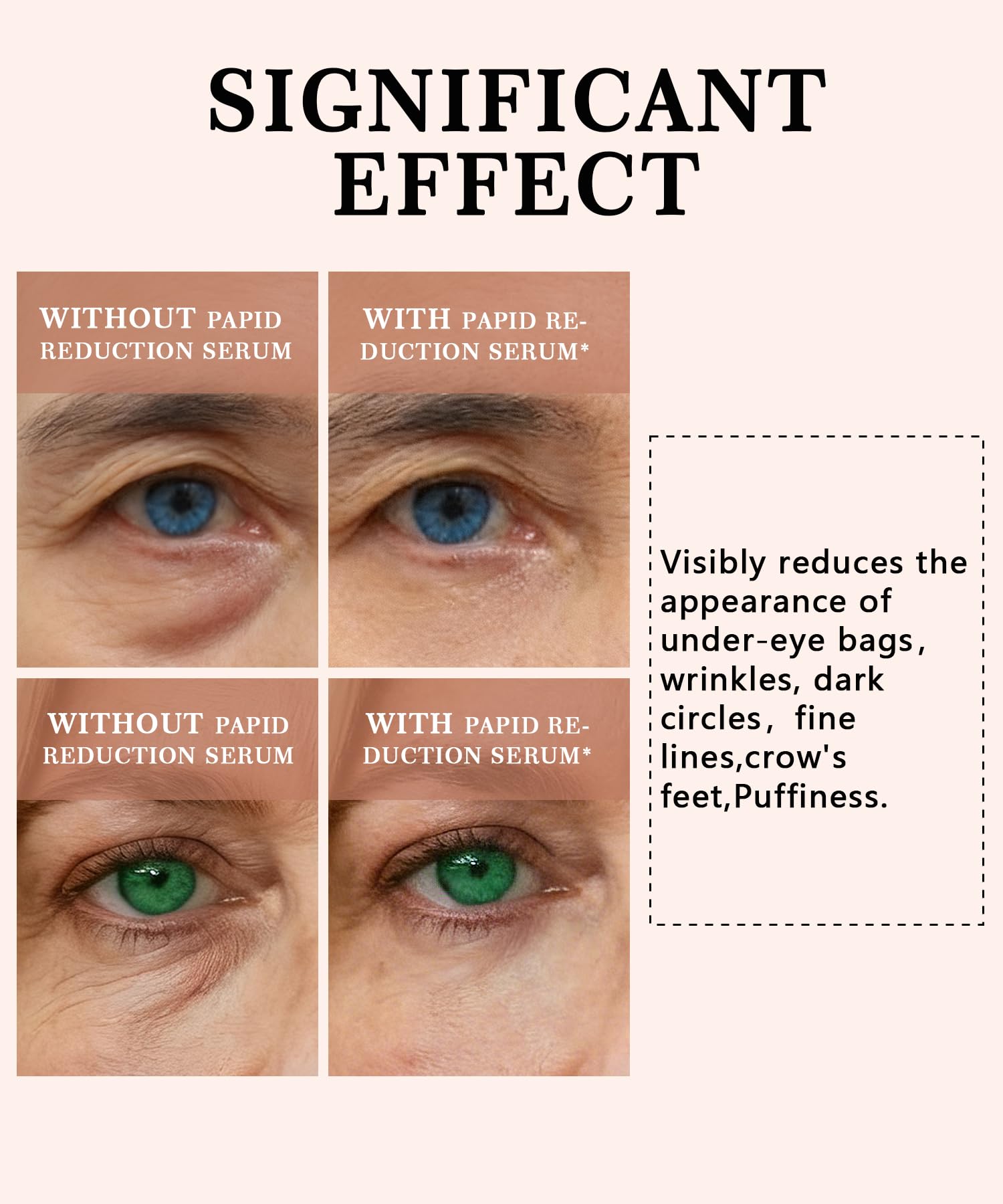 Instant under-eye tightening cream texture close up showing smooth lightweight formula.