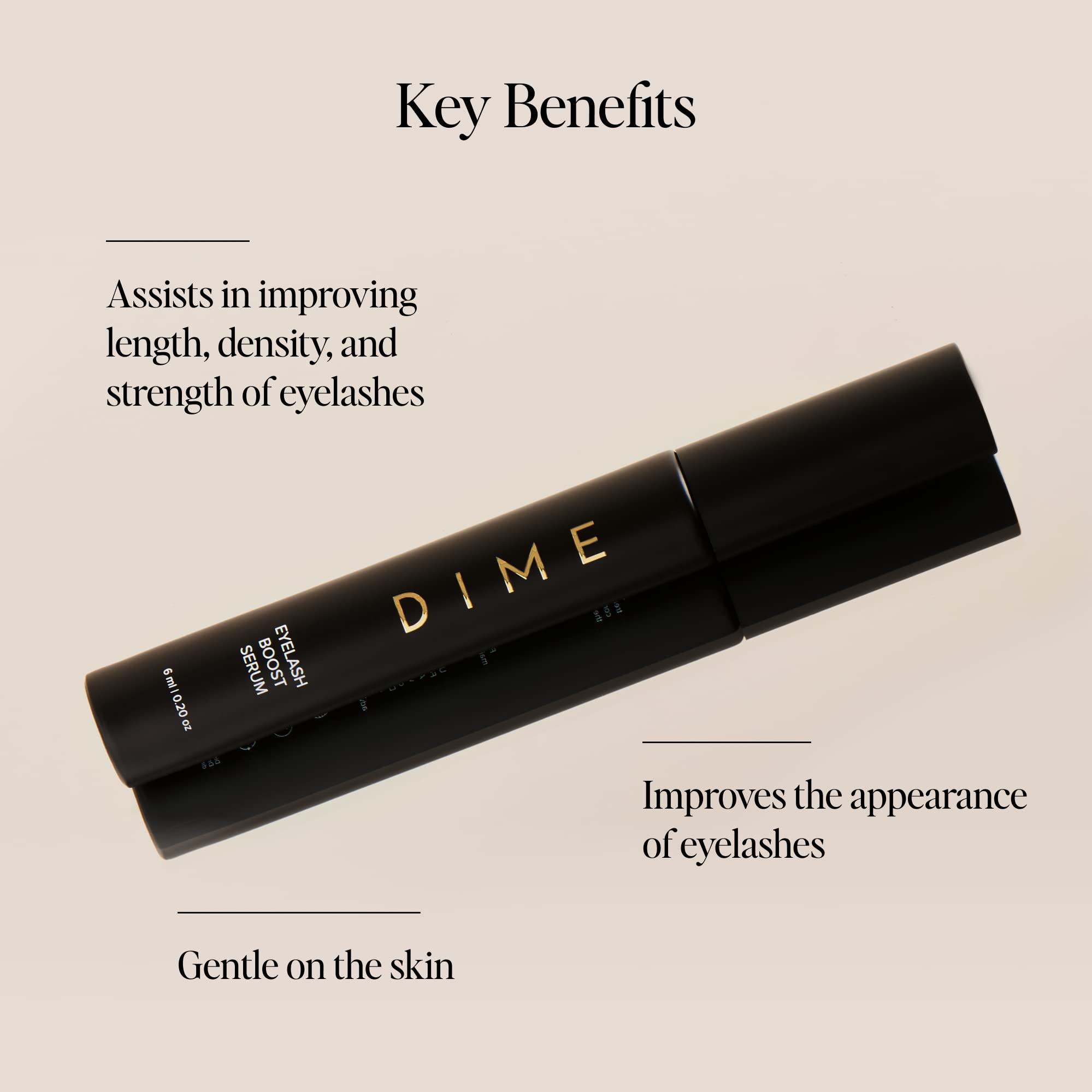 Dime Beauty Eyelash Boost Serum packaging details