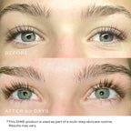 Close up of Dime Beauty Eyelash Boost Serum bottle and cap