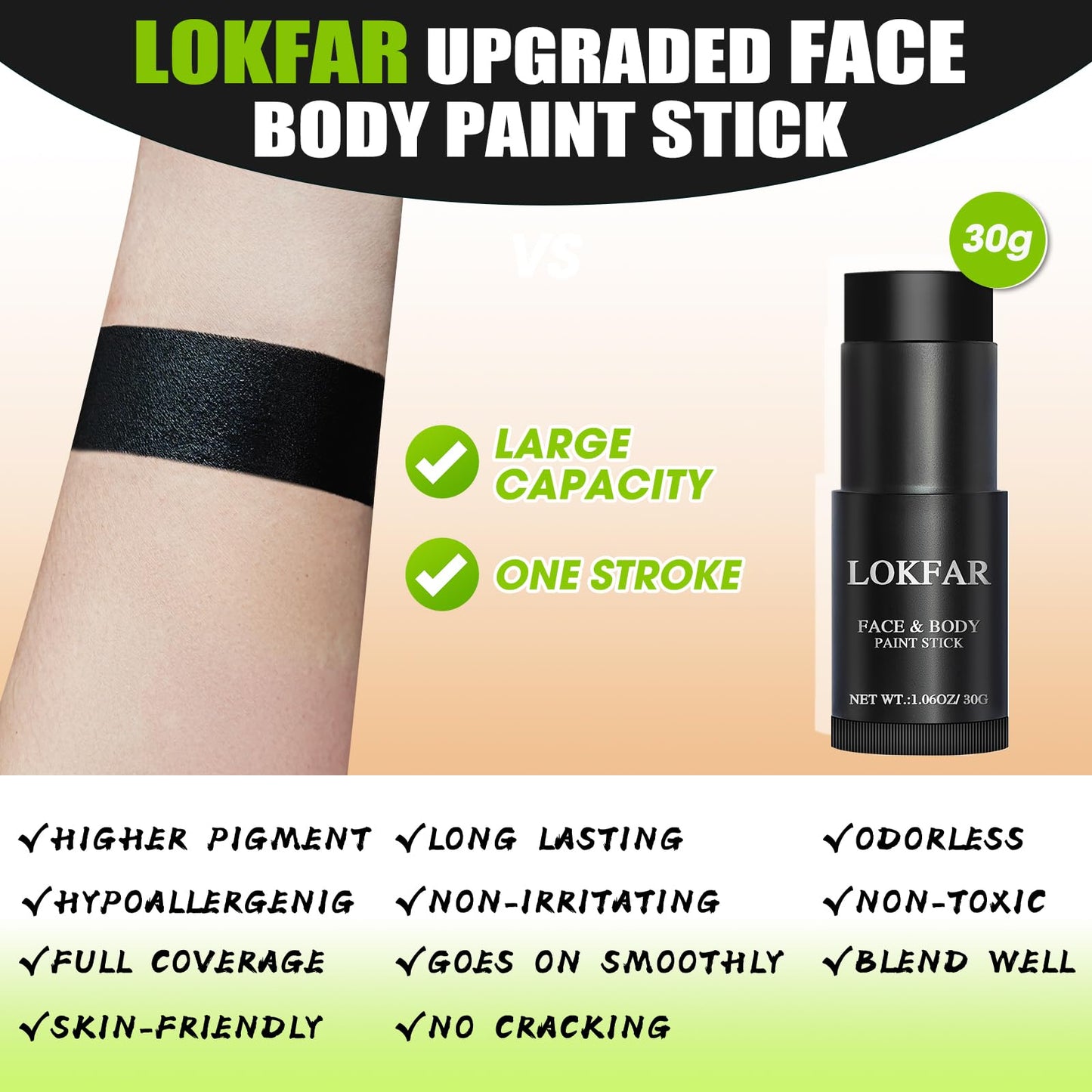 Authentic imported USA beauty product packaging for skeleton and skull face paint