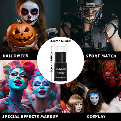 White foundation paint texture being blended with a cosmetic sponge on skin