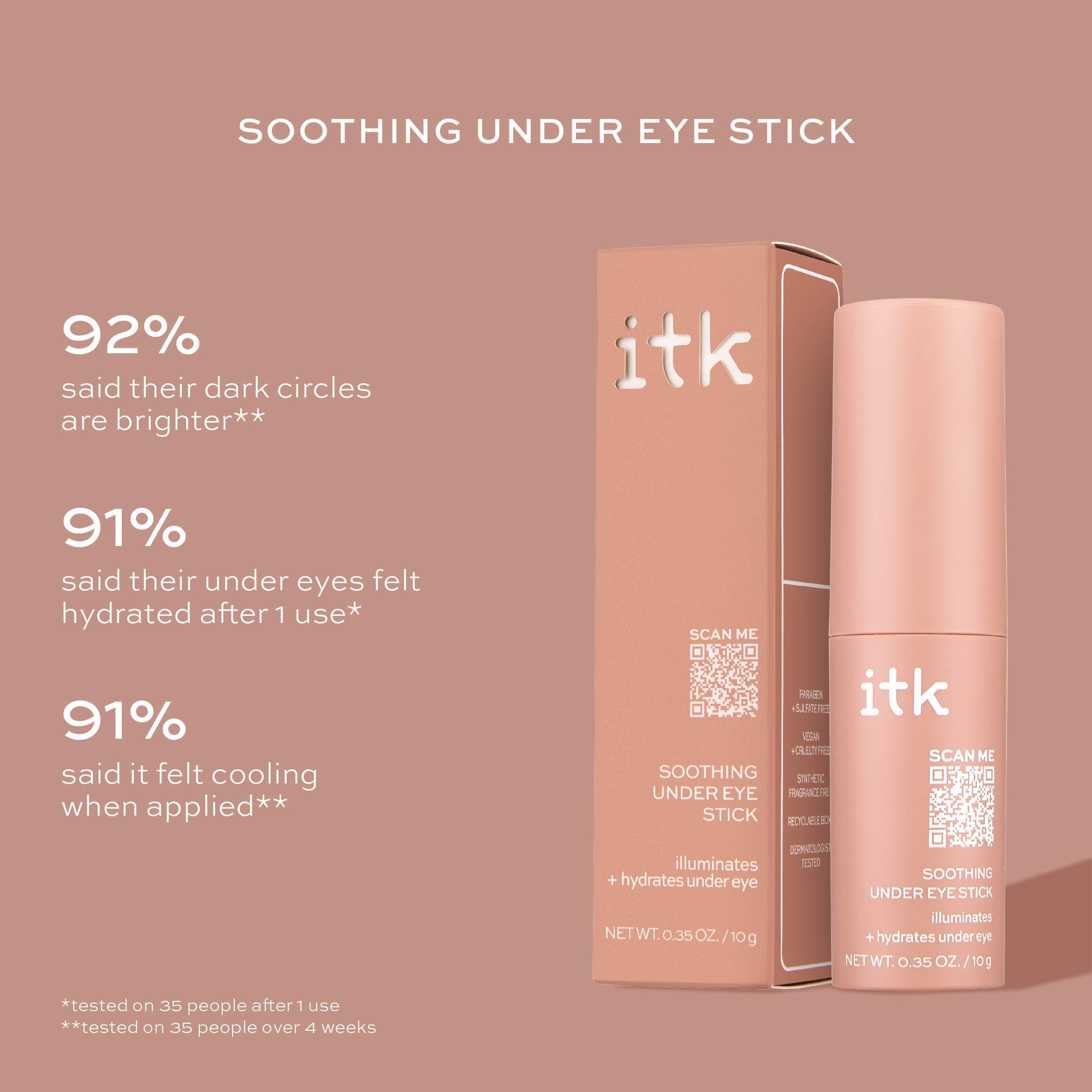 Compact ITK Skincare under eye treatment stick for travel