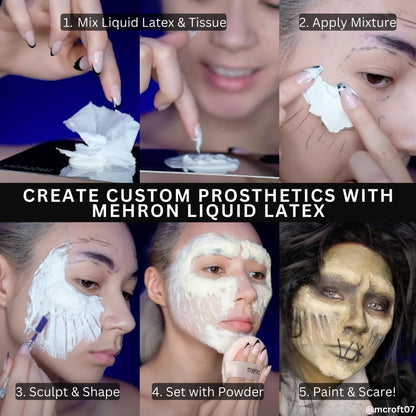Mehron vegan liquid latex bottle showing fluid ounce size
