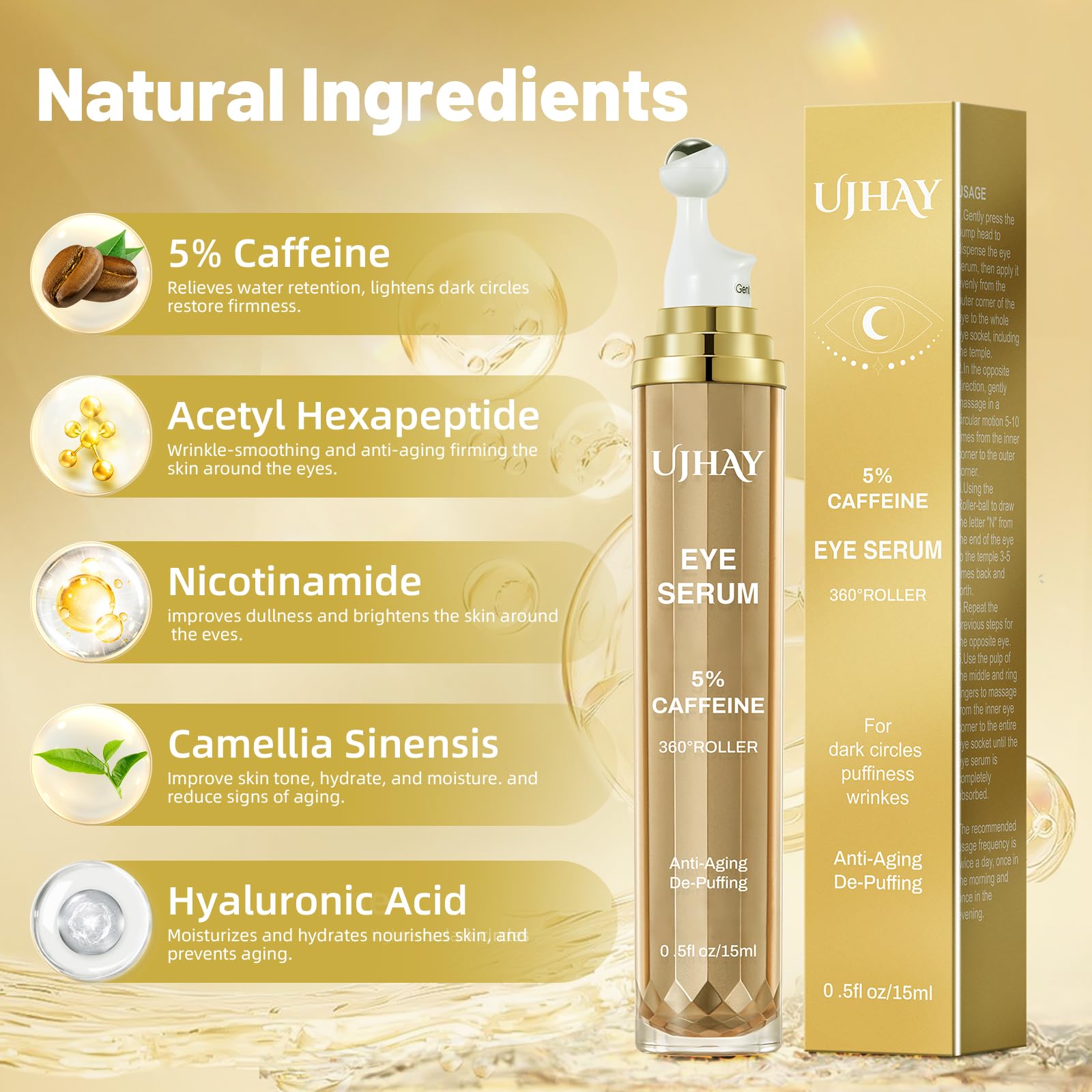 Ujhay under eye serum for dark circles and puffiness