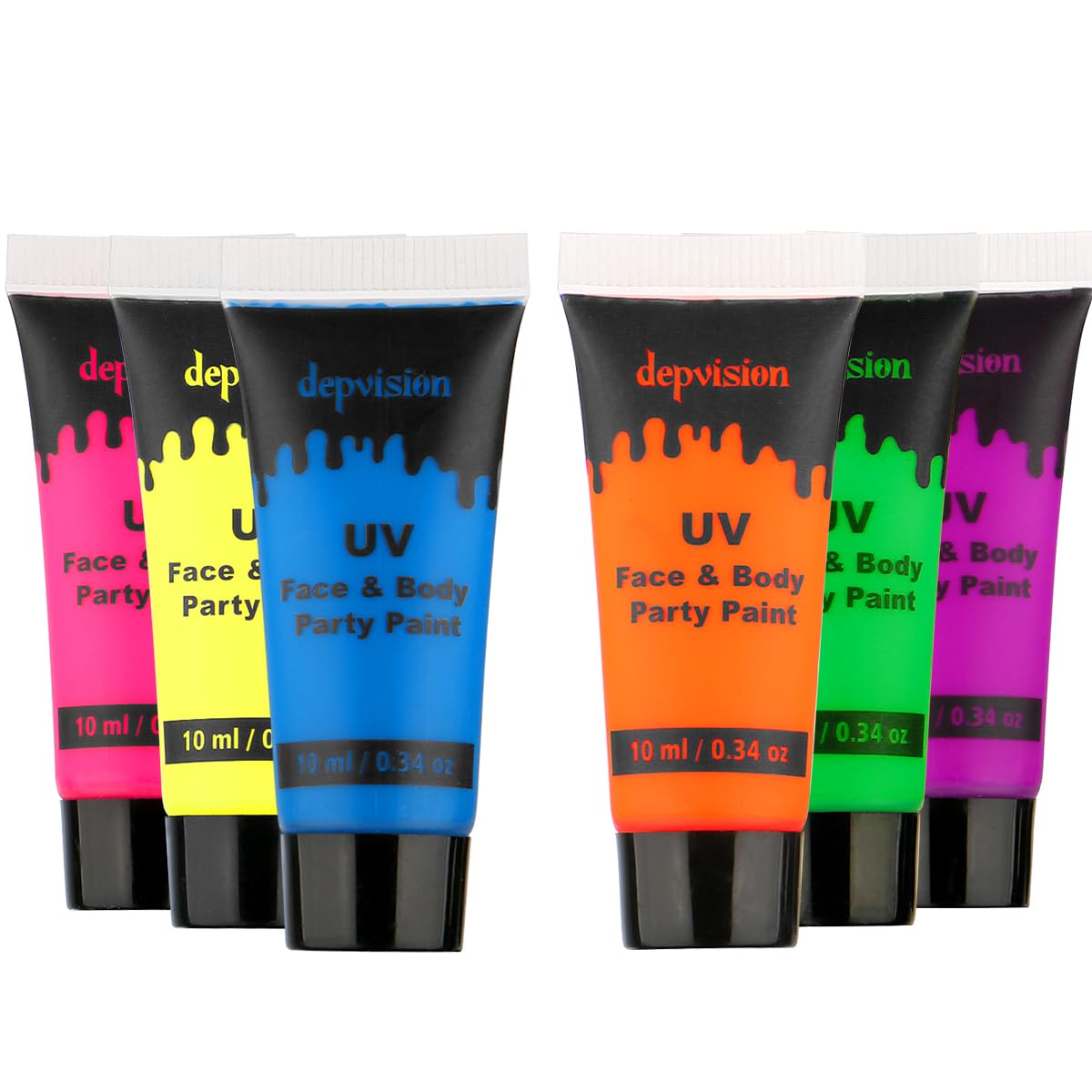 Water based reactive party makeup being washed off easily with soap and water