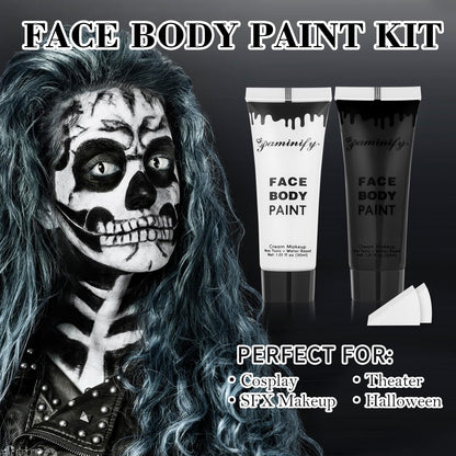 Paminify non toxic cream body paint being squeezed out onto an application sponge