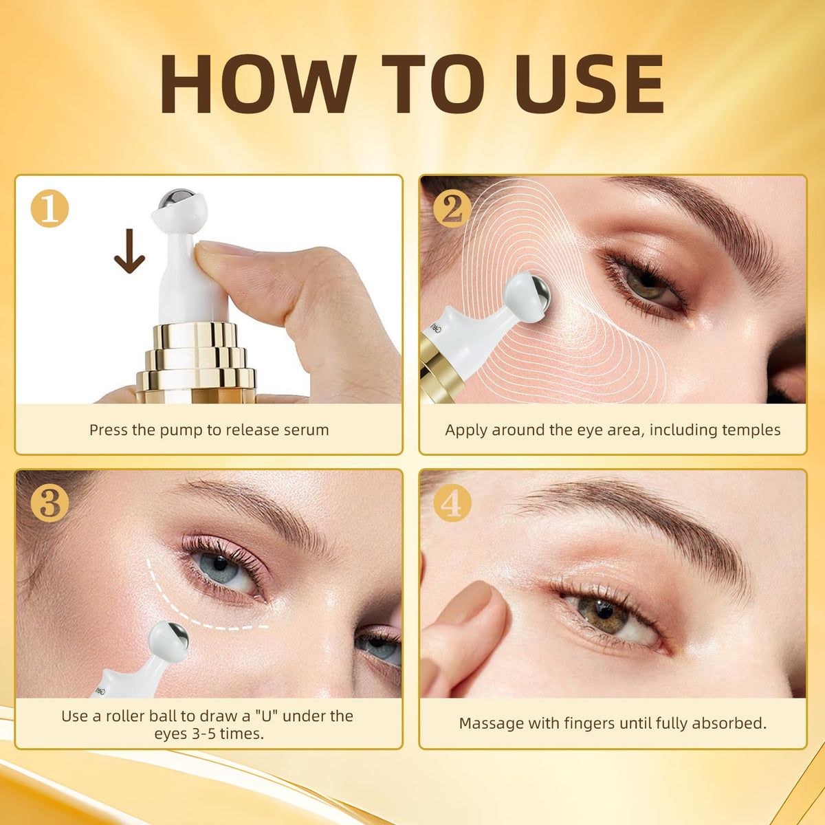 Lifestyle shot of UJhay eye serum in a skincare routine