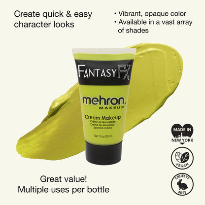 Mehron Fantasy FX face and body paint cream tube with green color swatch