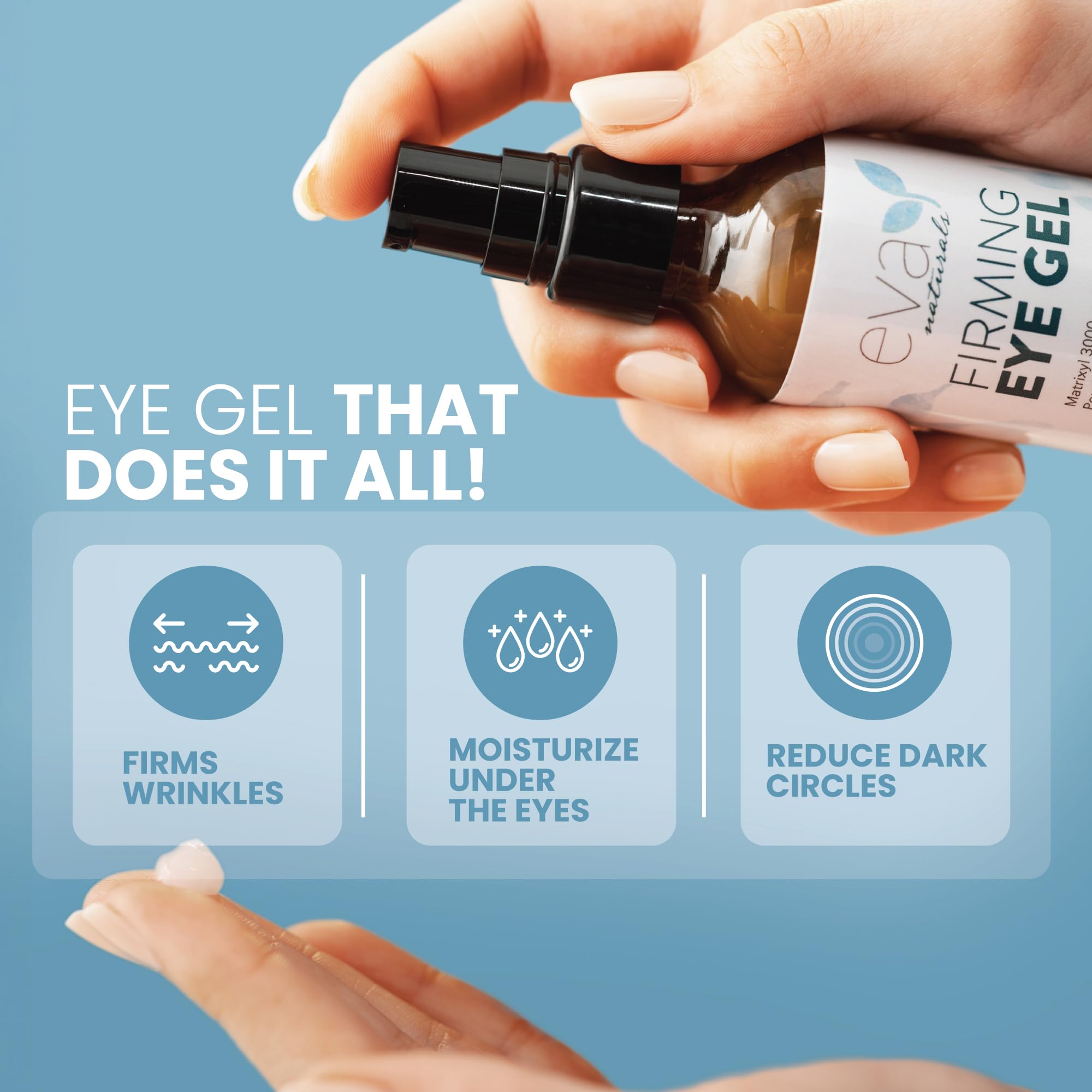 Eva Naturals eye gel bottle for dark circles