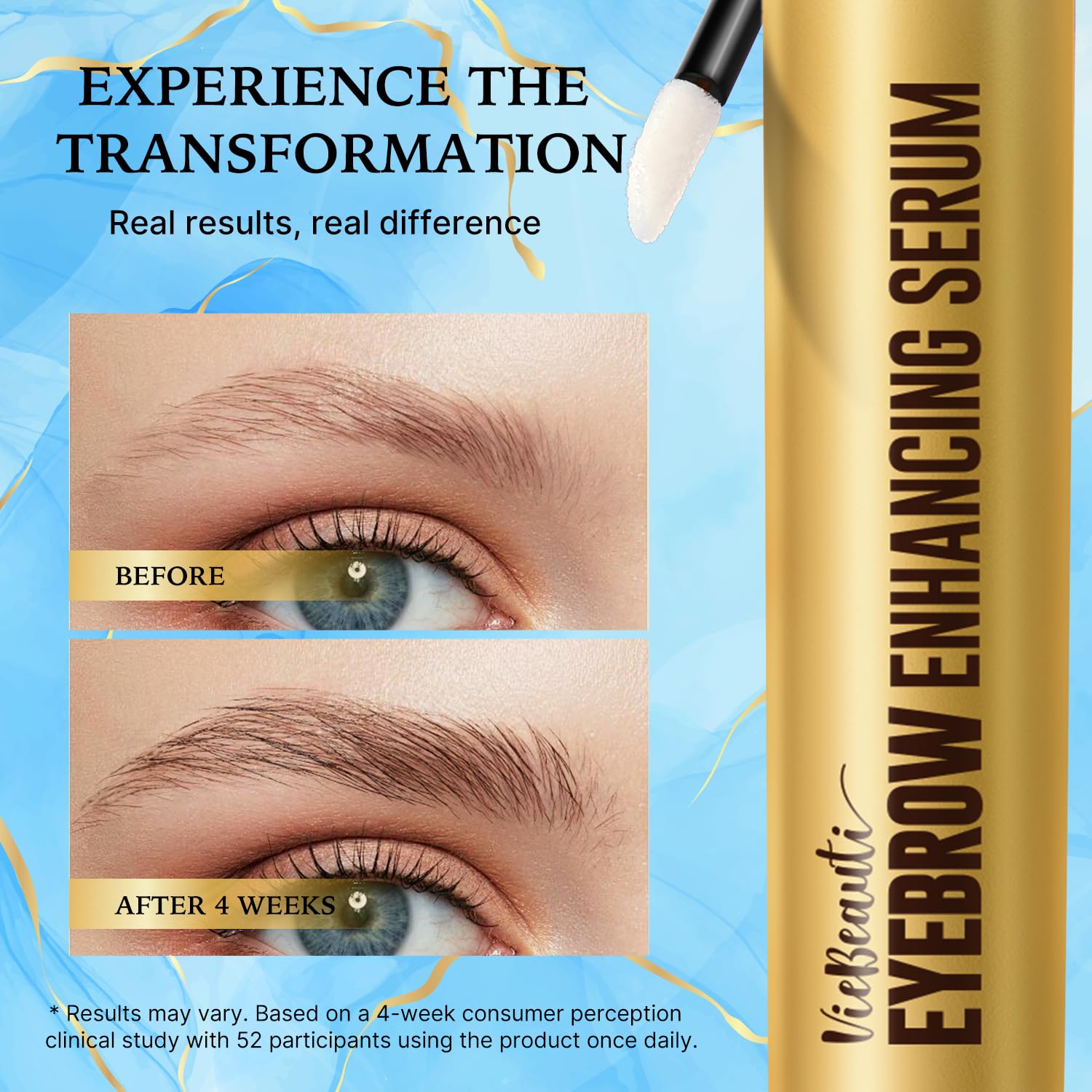 Close up of VieBeauti brow serum applicator brush