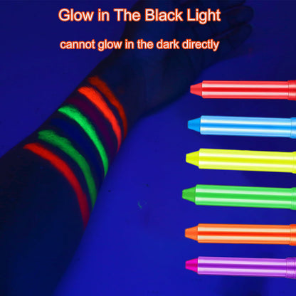 Skin safe non toxic fluorescent cosmetic makeup sticks collection for adult Halloween