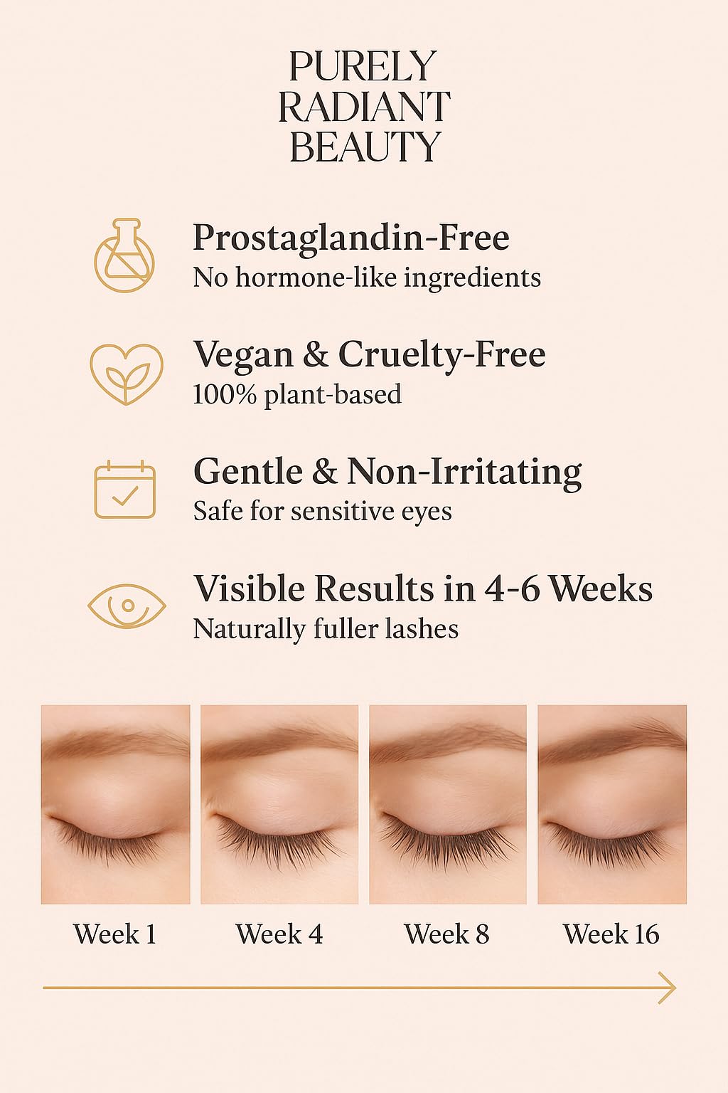 Purely Radiant Beauty lash serum ingredient list
