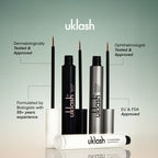UKLASH nourishing eyelash treatment ingredients display