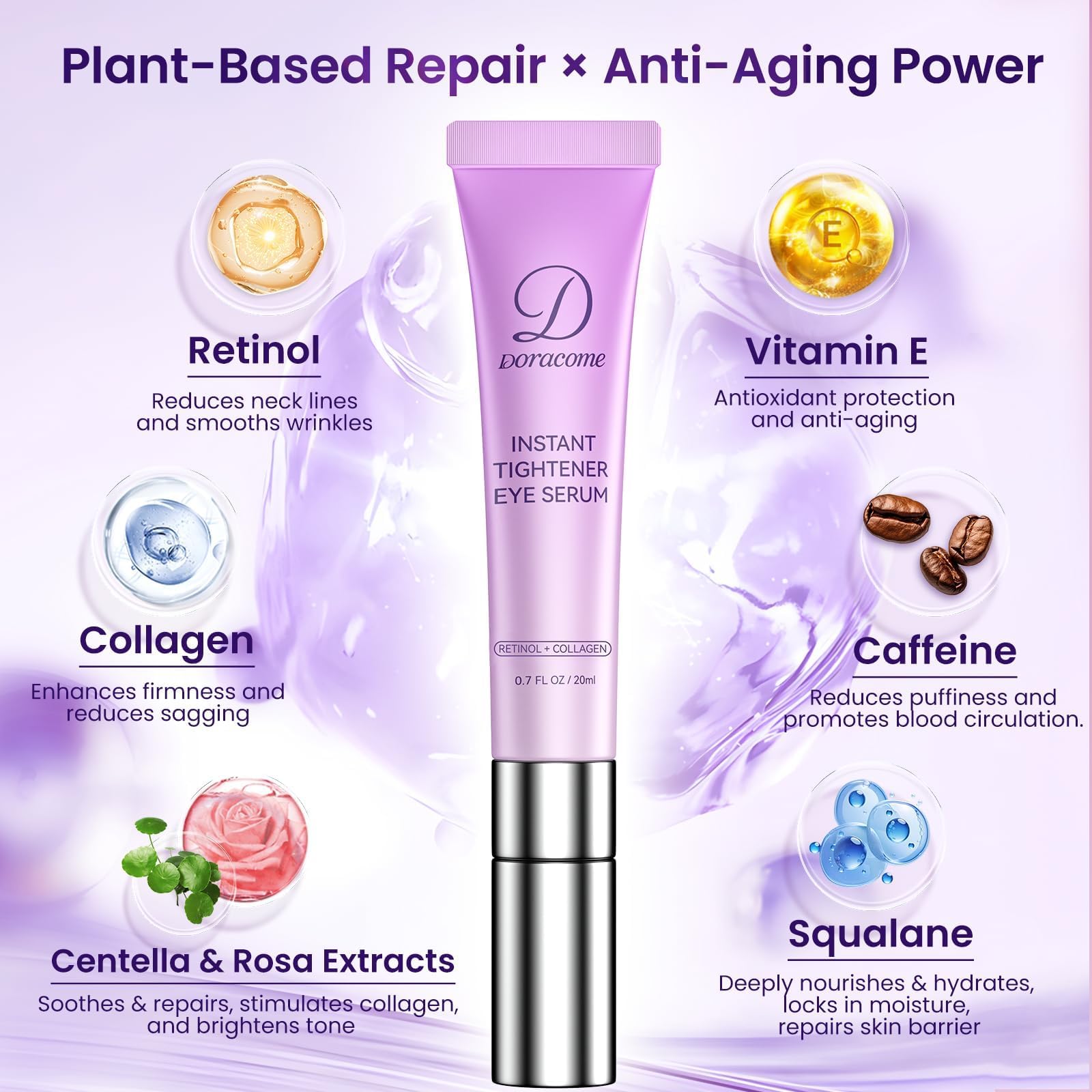 Texture demonstration of Doracome under eye serum