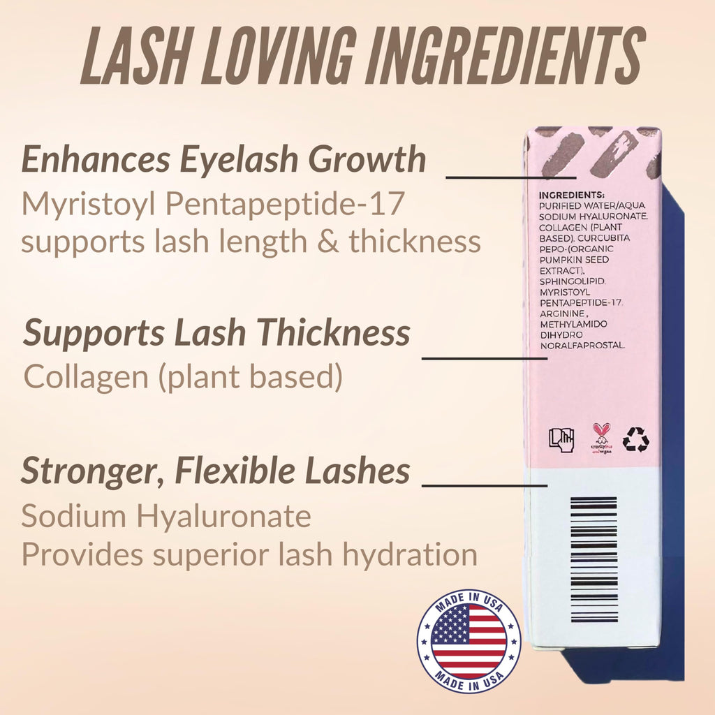 Levaye Eyelash Serum open bottle showing applicator wand