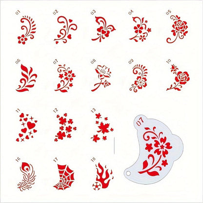 Xcprinted party body art templates showing the diverse selection of twenty unique shapes.