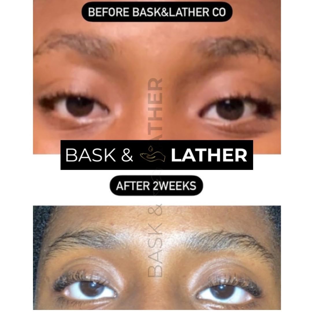 Close up of Bask & Lather lash serum brush applicator