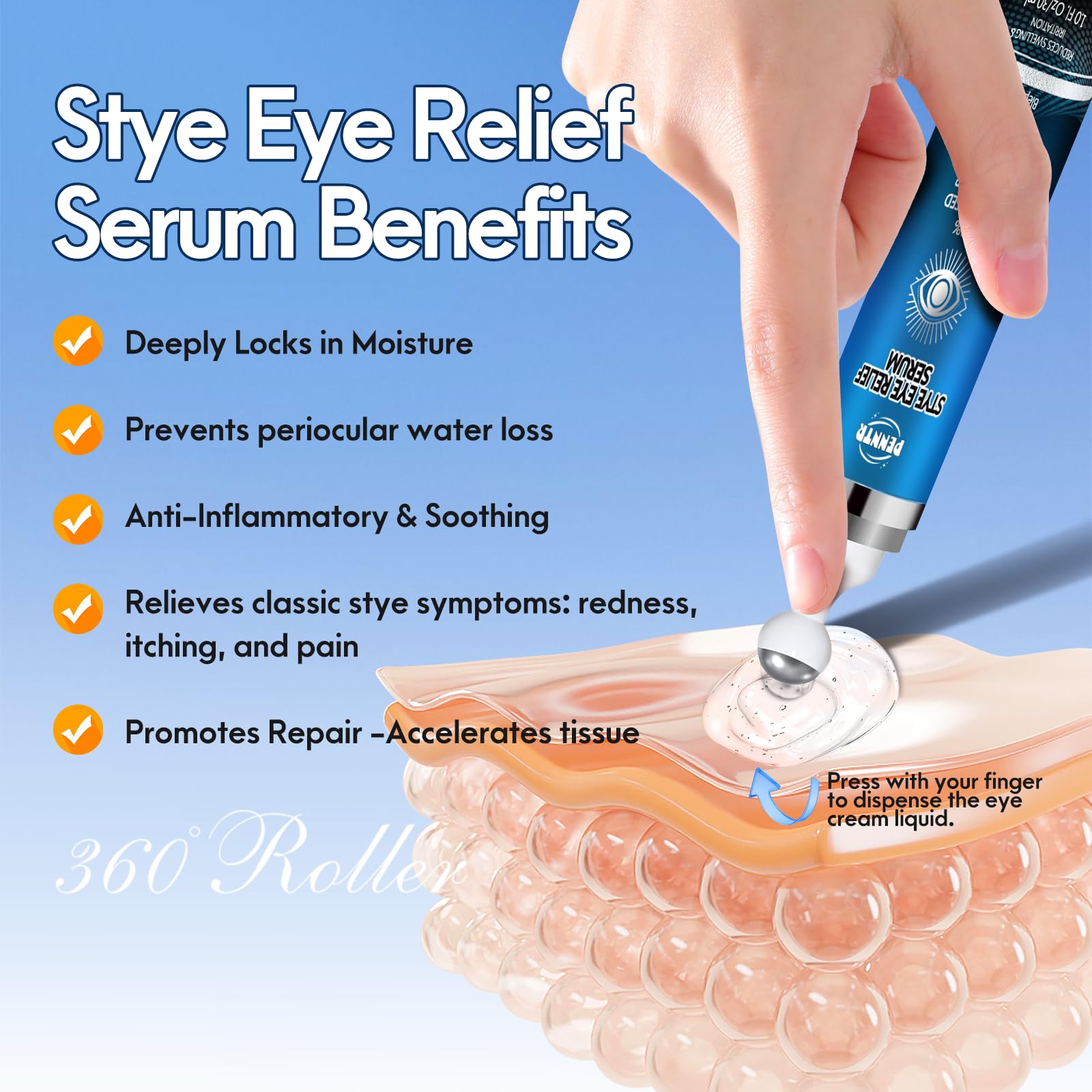 Penntr natural plant-based eye serum bottle for chalazion relief