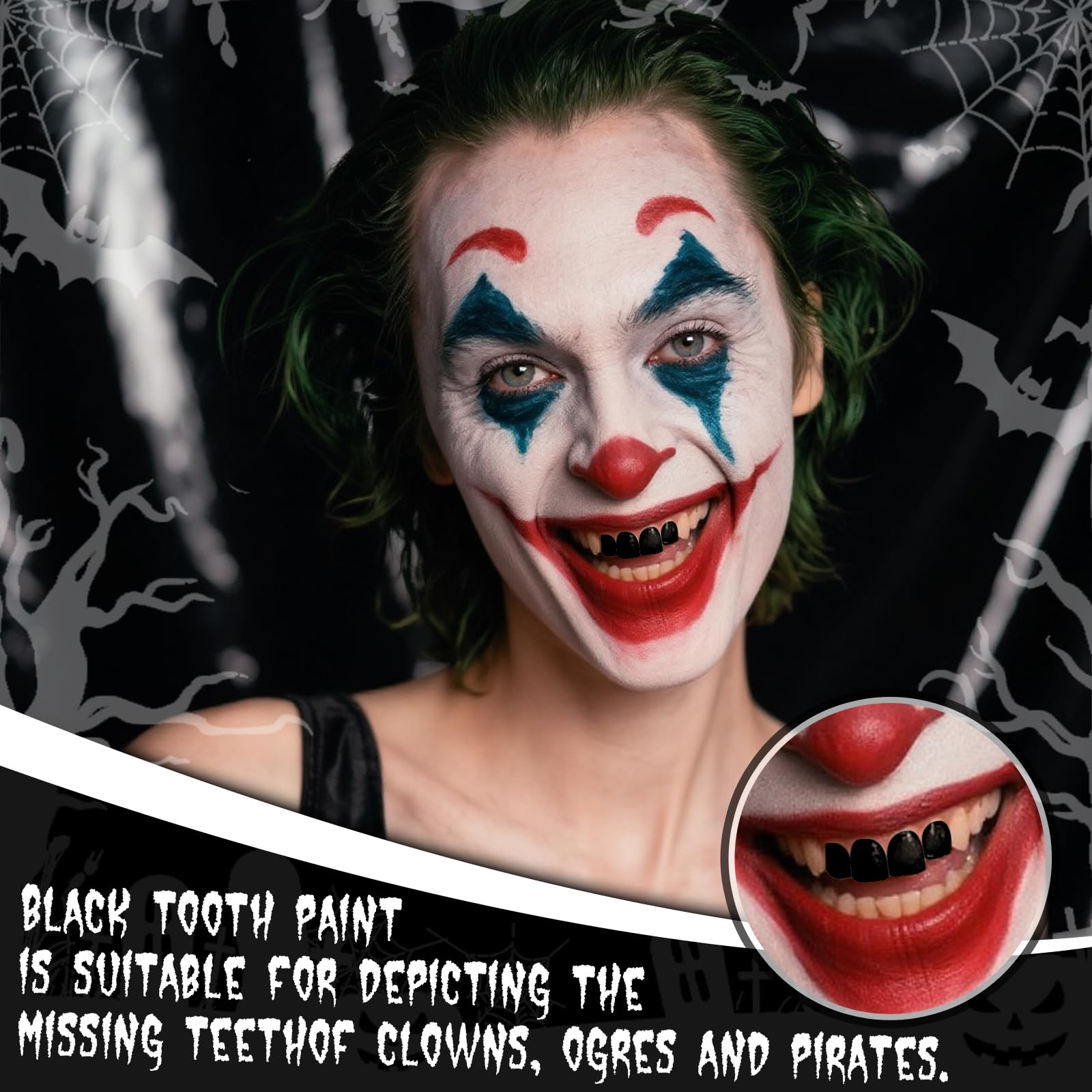 Ybuete temporary black tooth paint for Halloween makeup