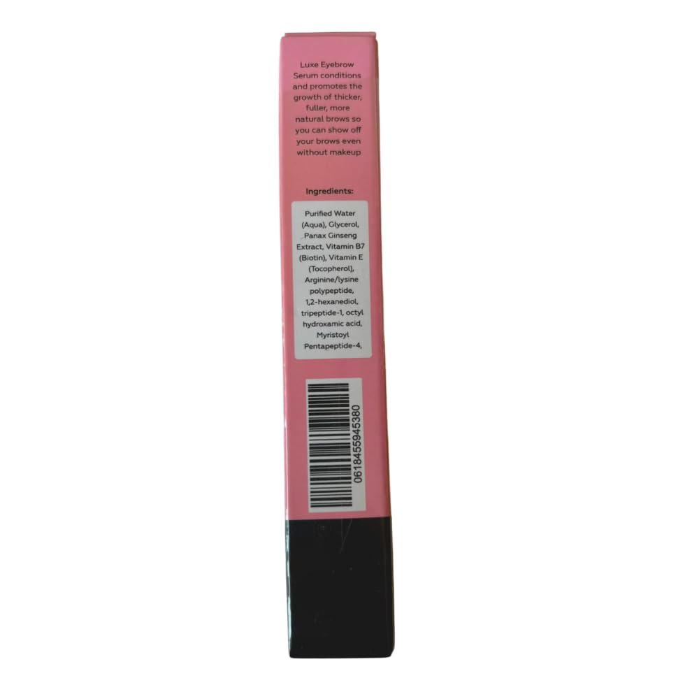 Close up of Luxe Cosmetics serum bottle label