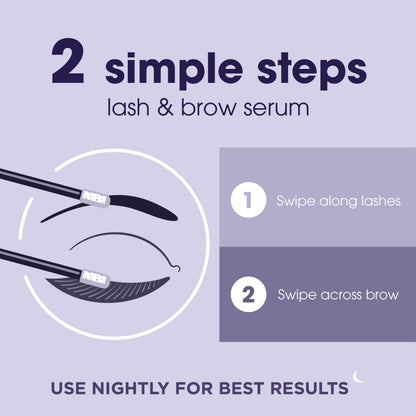 Model showing results of Lumify lash and brow serum