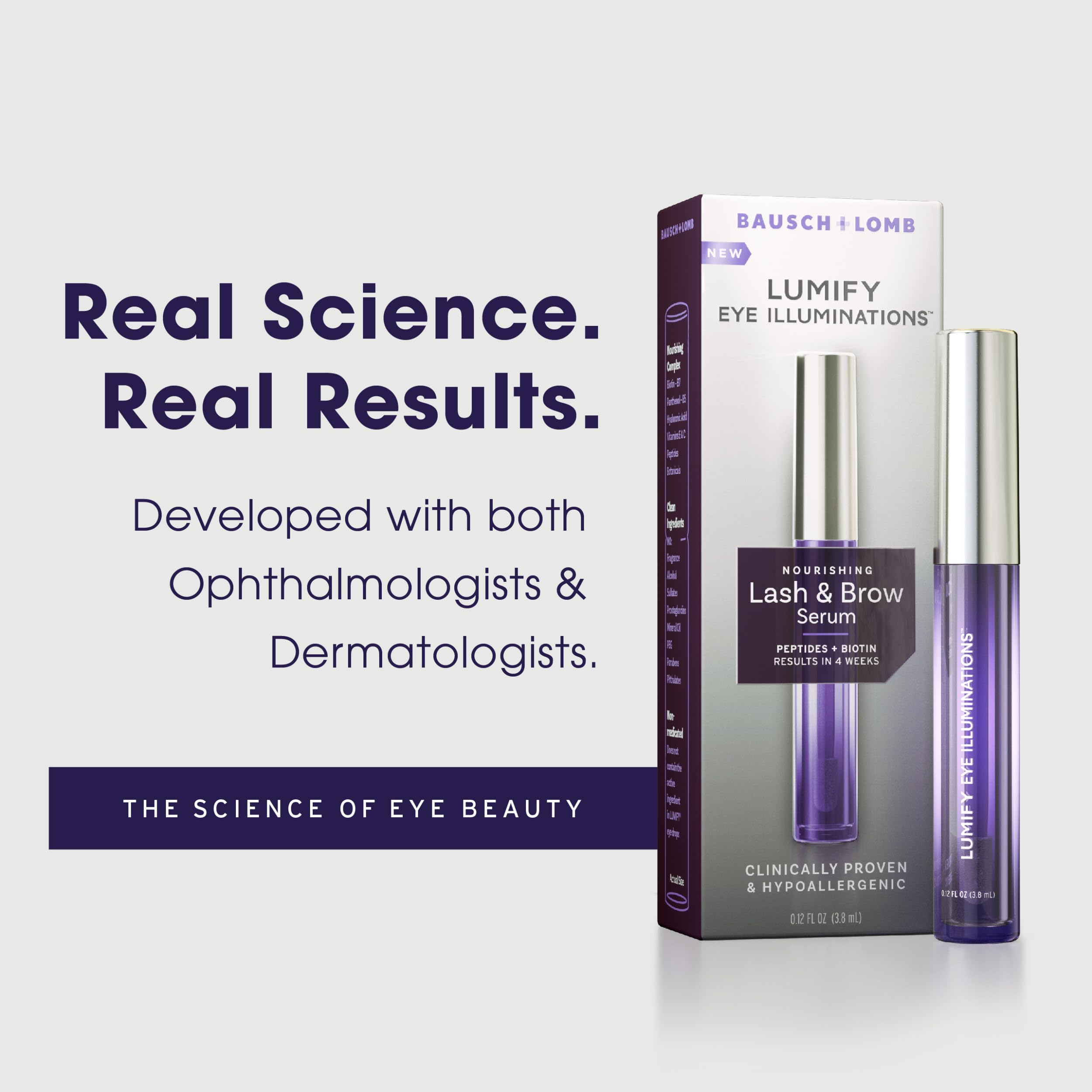Close up of Lumify Eye Illuminations serum bottle and box