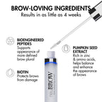 Close up of Skin Research Laboratories brow serum bottle and label