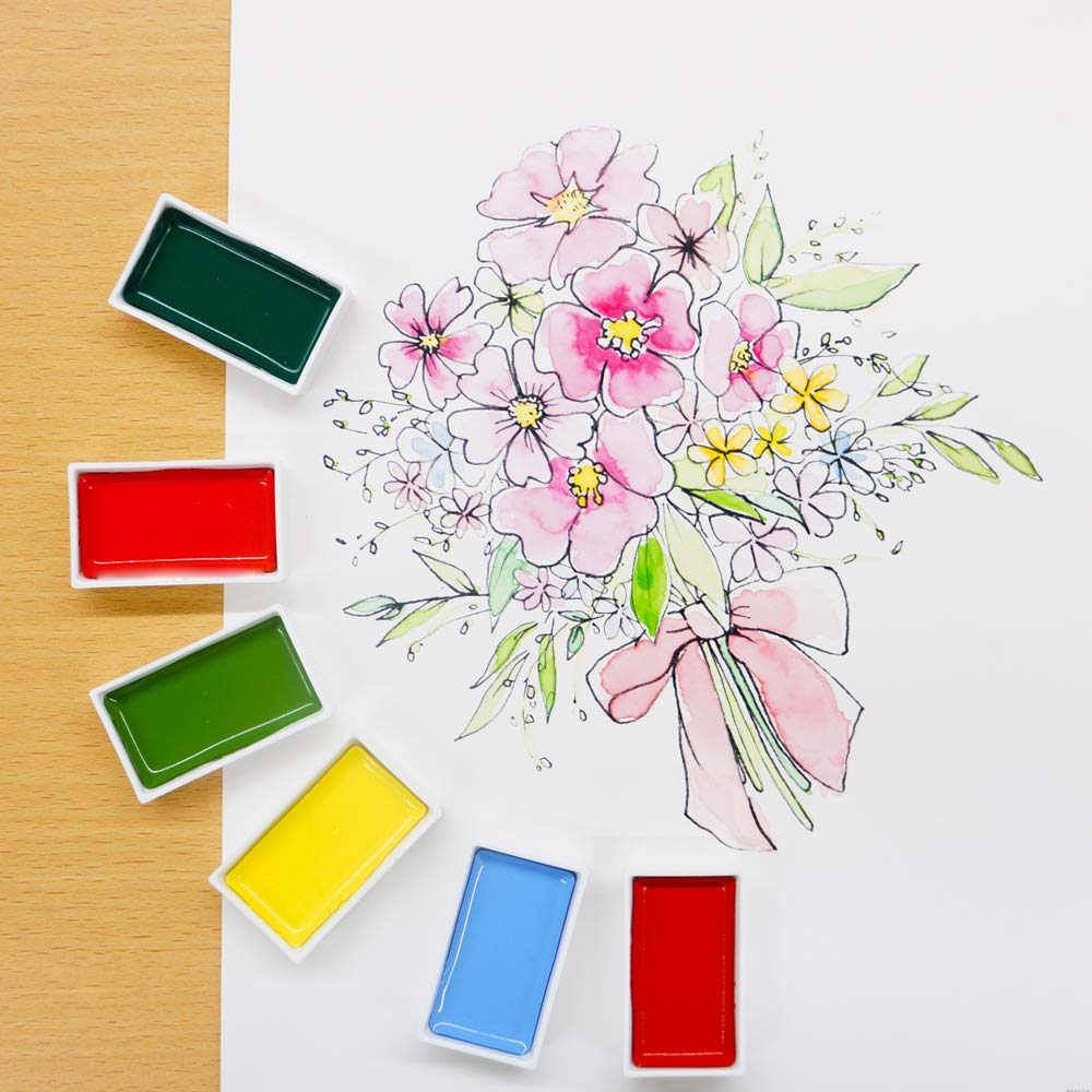 Kuretake professional non toxic art supply packaging detailing the twenty four color range