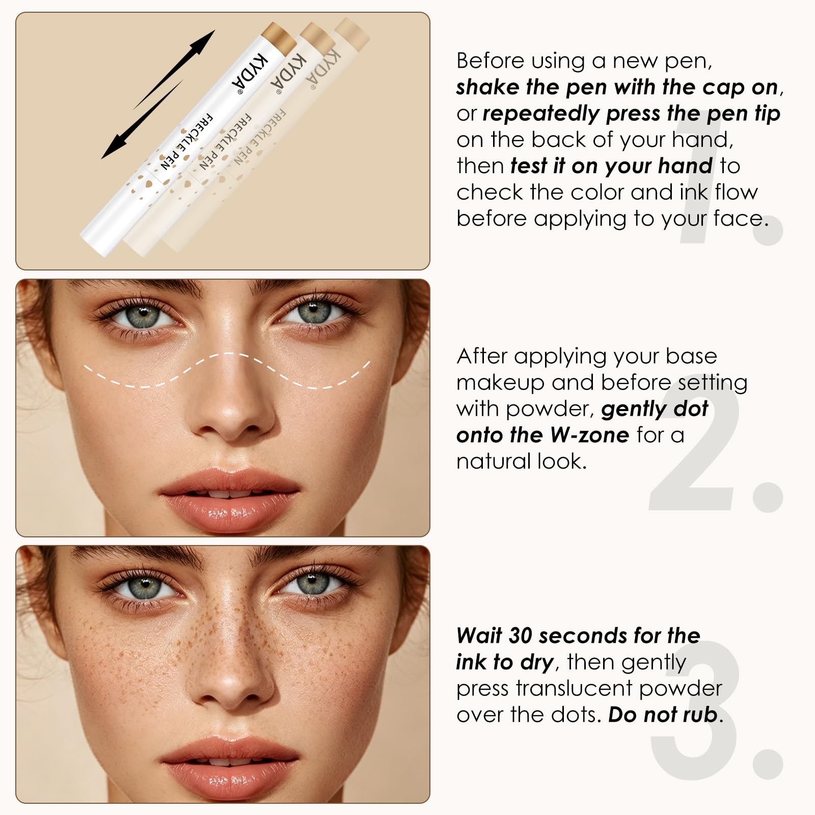 Kyda waterproof freckle makeup pen duo set