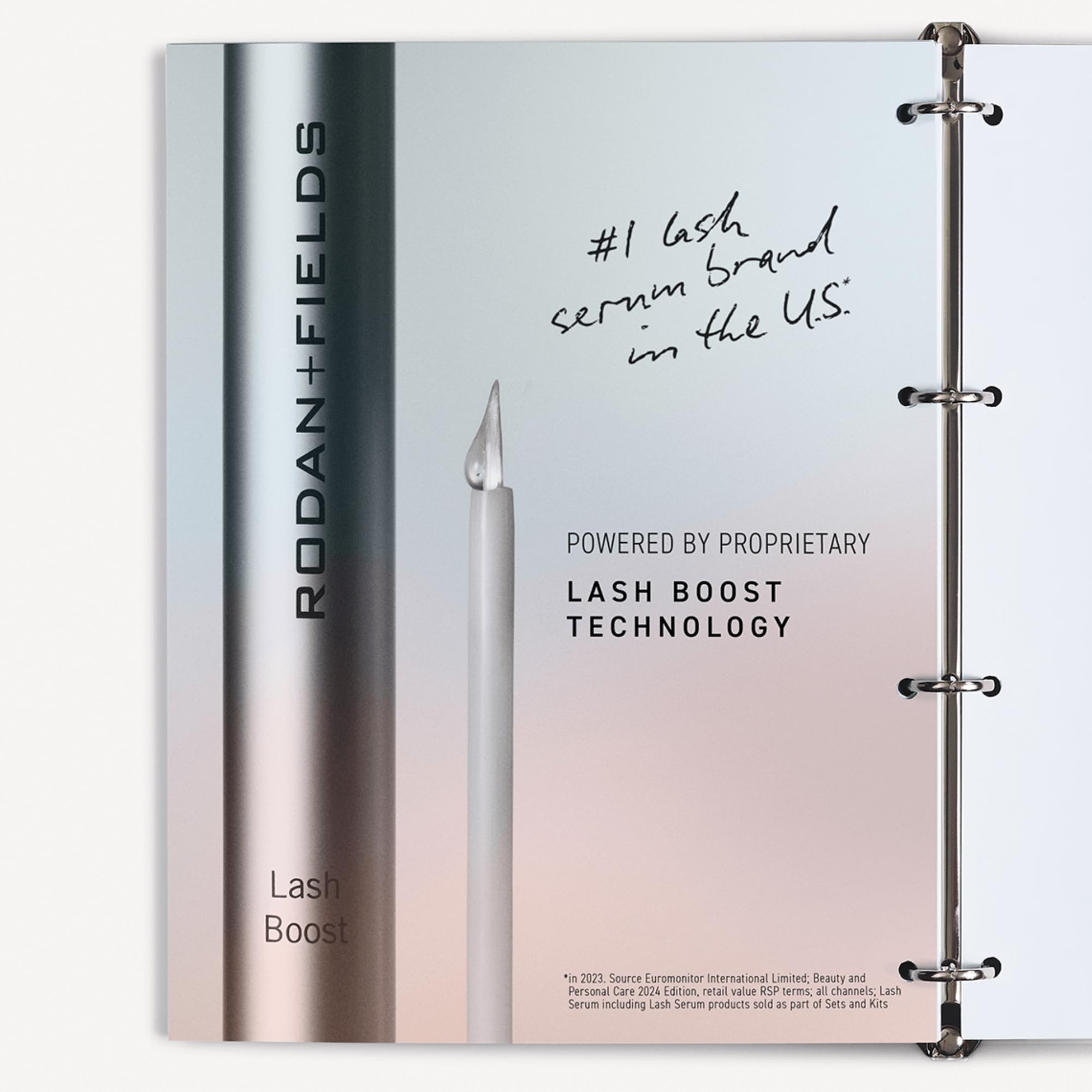 Top view of Rodan and Fields Lash Boost serum tube