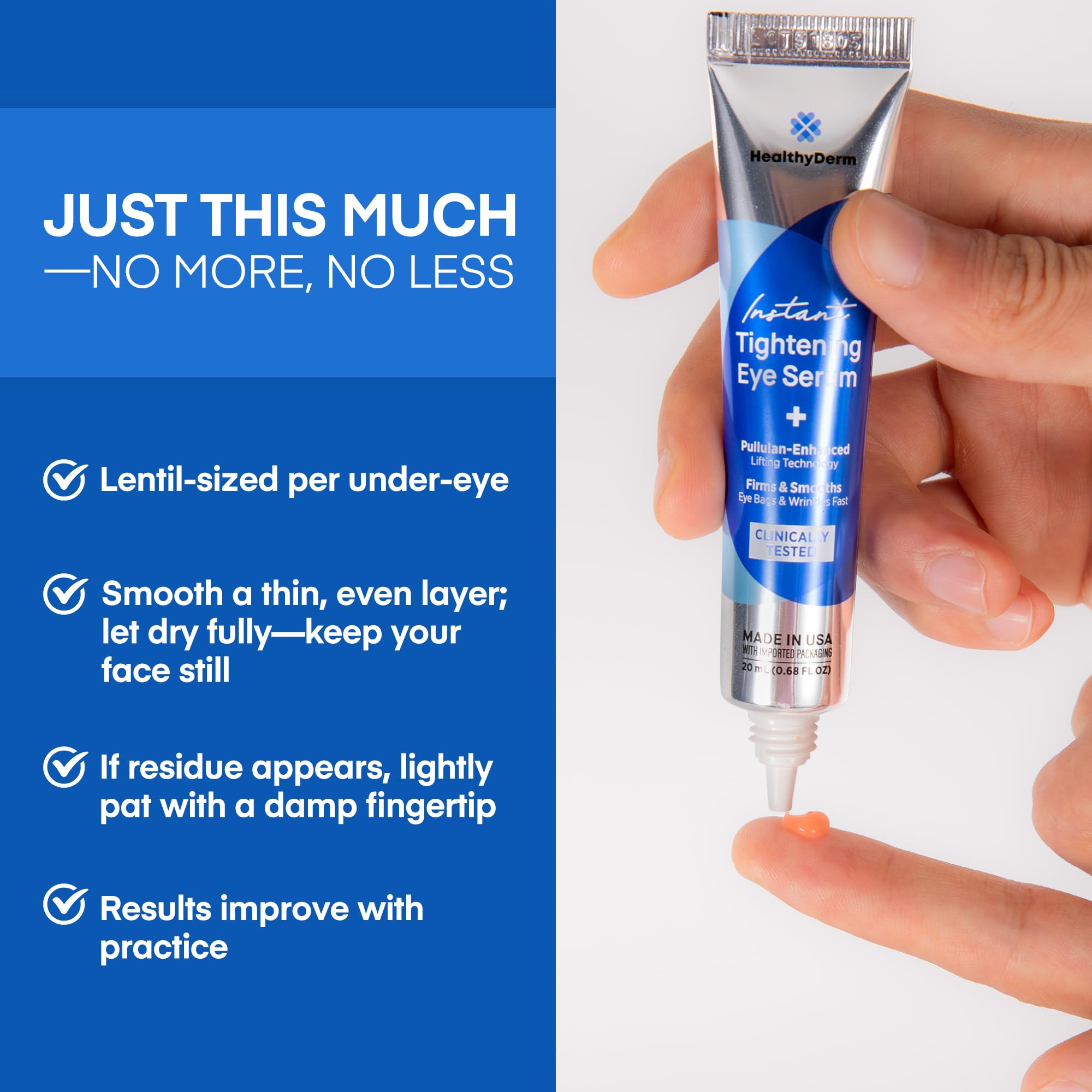 Close up of HealthyDerm serum applicator and product texture